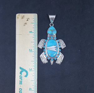 Set The Turtle Turquoise White Fire Opal sterling silver post earrings and pendant