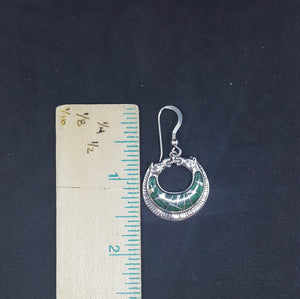 Set The Crescent Malachite sterling silver dangle earrings and pendant