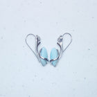 Blue Larimar ellipse shape Deer Antler sterling silver dangle earrings