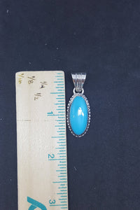 The Royalty Sleeping Beauty Turquoise chip sterling silver pendant necklace