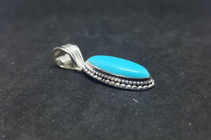 The Royalty Sleeping Beauty Turquoise chip sterling silver pendant necklace