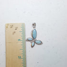 Flying Butterfly Blue Larimar with CZ sterling silver pendant