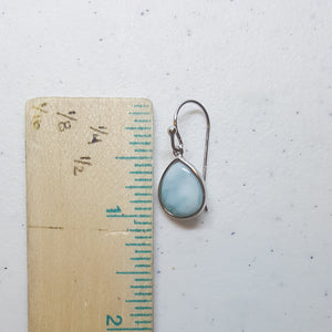 Simple Small Teardrop Blue Larimar sterling silver dangle earrings