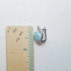 Blue Eyes 10 mm Blue Larimar with CZ round shape sterling silver hoop earrings