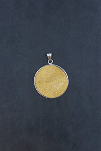 Perfect Round Natural Bending stone Druzy on sterling silver pendant necklace