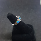 Size 7 - Blue Fire Opal CZ Topaz Triangles shape sterling silver ring