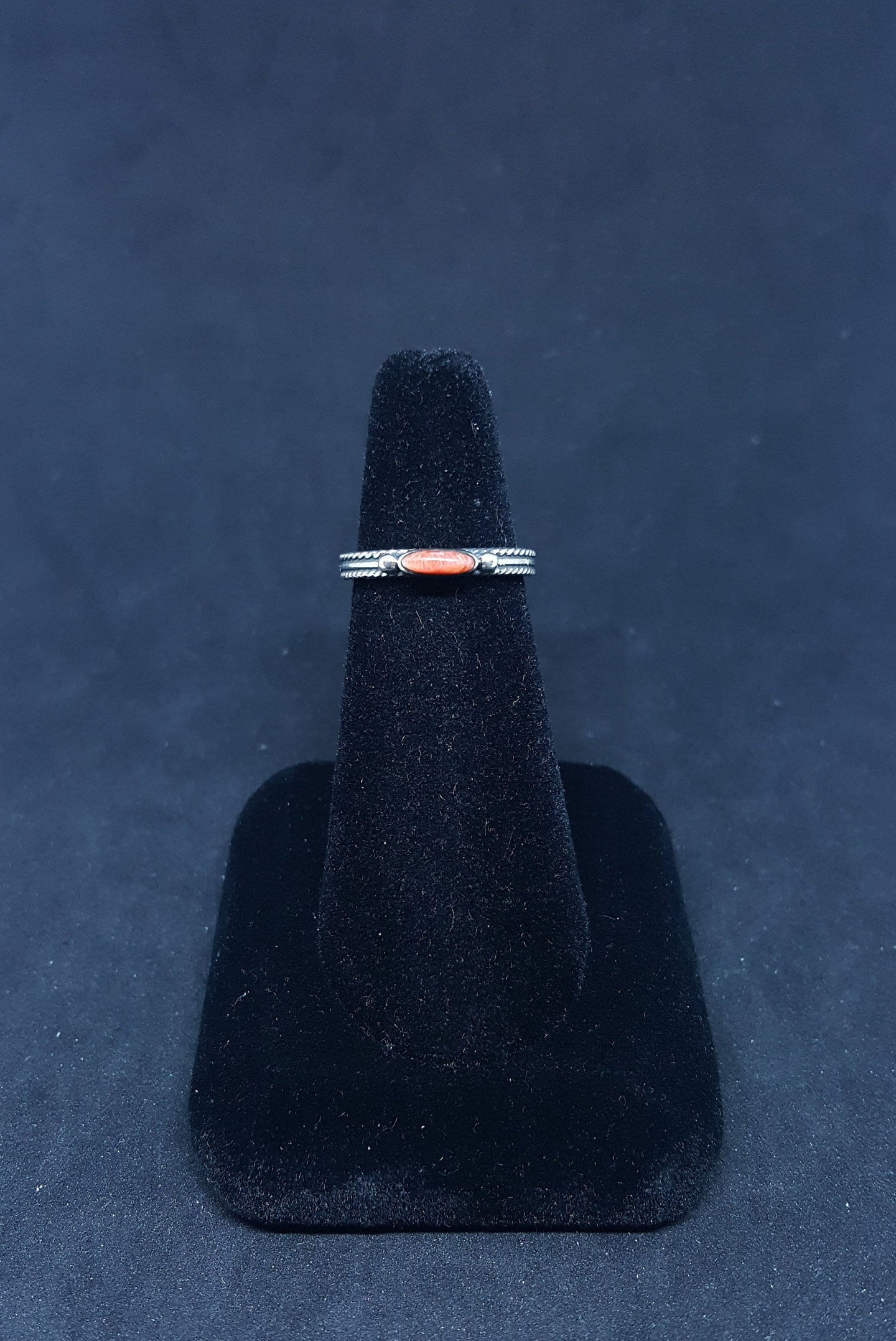 Size 7 - Simple thin Spiny Oyster sterling silver ring