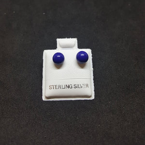 6 mm Sphere Lapis stud sterling silver  earrings