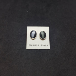 Black Cat Eyes sterling silver stud earrings