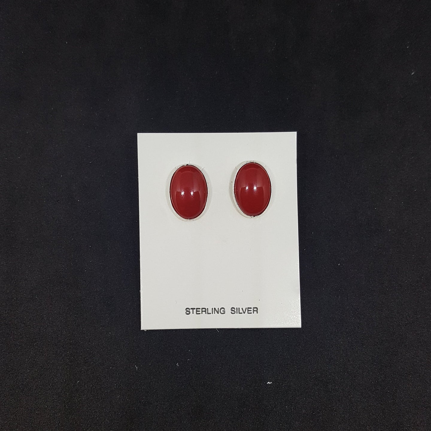 Coral sterling silver stud earrings