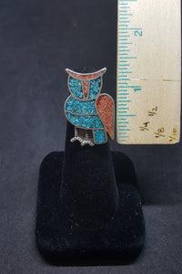 Size 6 - The Wonder Owl micro stones sterling silver ring - Vintage