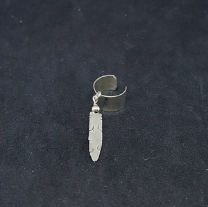 Navajo Little Native Feather sterling silver ear cuff