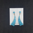 Southwest Turquoise triangle shape sterling silver post earrings