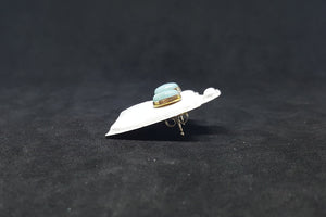 Oval Larimar sterling silver post earrings