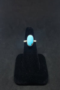 Size 7 - Southwest Simple Turquoise Oval shape sterling silver ring