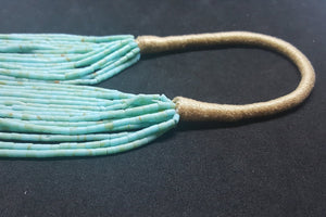 26 inches 15 strands Santo Domingo Turquoise on a rope beaded necklace