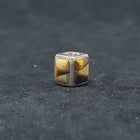 Small inlay Tiger Eye stone Sandstone sterling silver Rectangular Prism Pandora bracelet beads - 3 styles