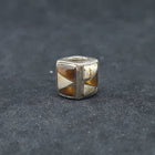 Small inlay Tiger Eye stone Sandstone sterling silver Rectangular Prism Pandora bracelet beads - 3 styles
