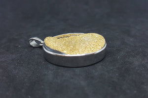 Perfect Round Natural Bending stone Druzy on sterling silver pendant necklace