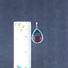 Teardrop Blue Opal Tourmaline sterling silver pendant necklace