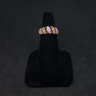 Size 8 - Pink Fire Opal CZ rose gold plated sterling silver ring