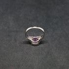 Size 8 3/4 - Blue Fire Opal Mystic Amethyst diamond shape sterling silver ring