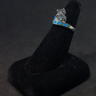 Size 7 - Flying Stones Blue Fire Opal Mystic Amethyst teardrop sterling silver ring