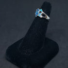Size 6 1/4 - Blue Fire Opal micro CZ marquise-cut Topaz sterling silver ring