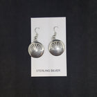 3/4 inches Sterling silver native design dangle/drop basket earrings Signed B - Vintage