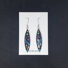 Southwest Galaxy scene Multi-stone leaf shape sterling silver dangle earrings