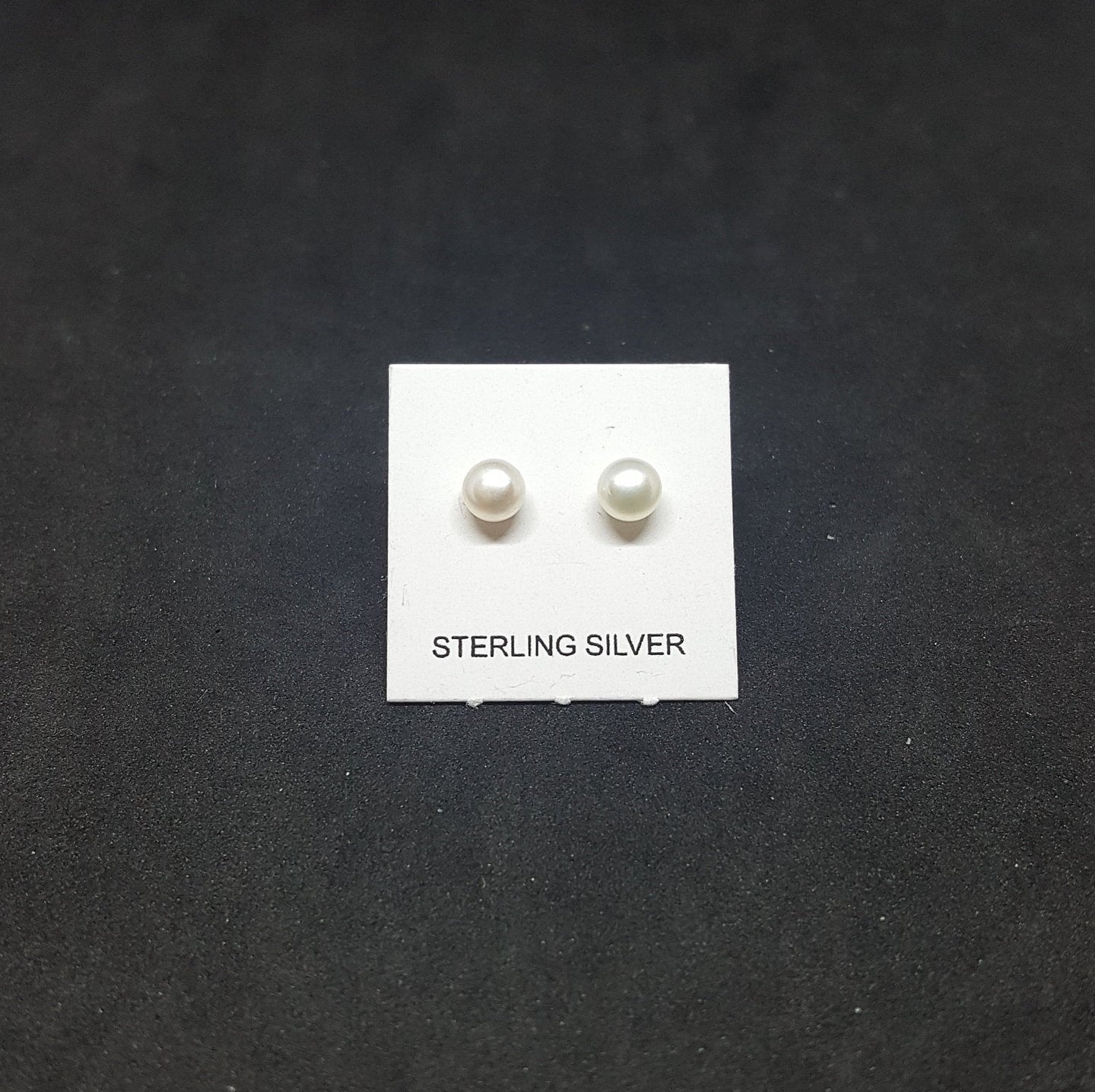 5 mm Sphere Mother of Pearl sterling silver stud earrings