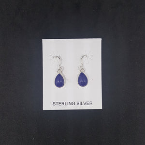 9x6mm teardrop Lapis Sterling silver dangle earrings