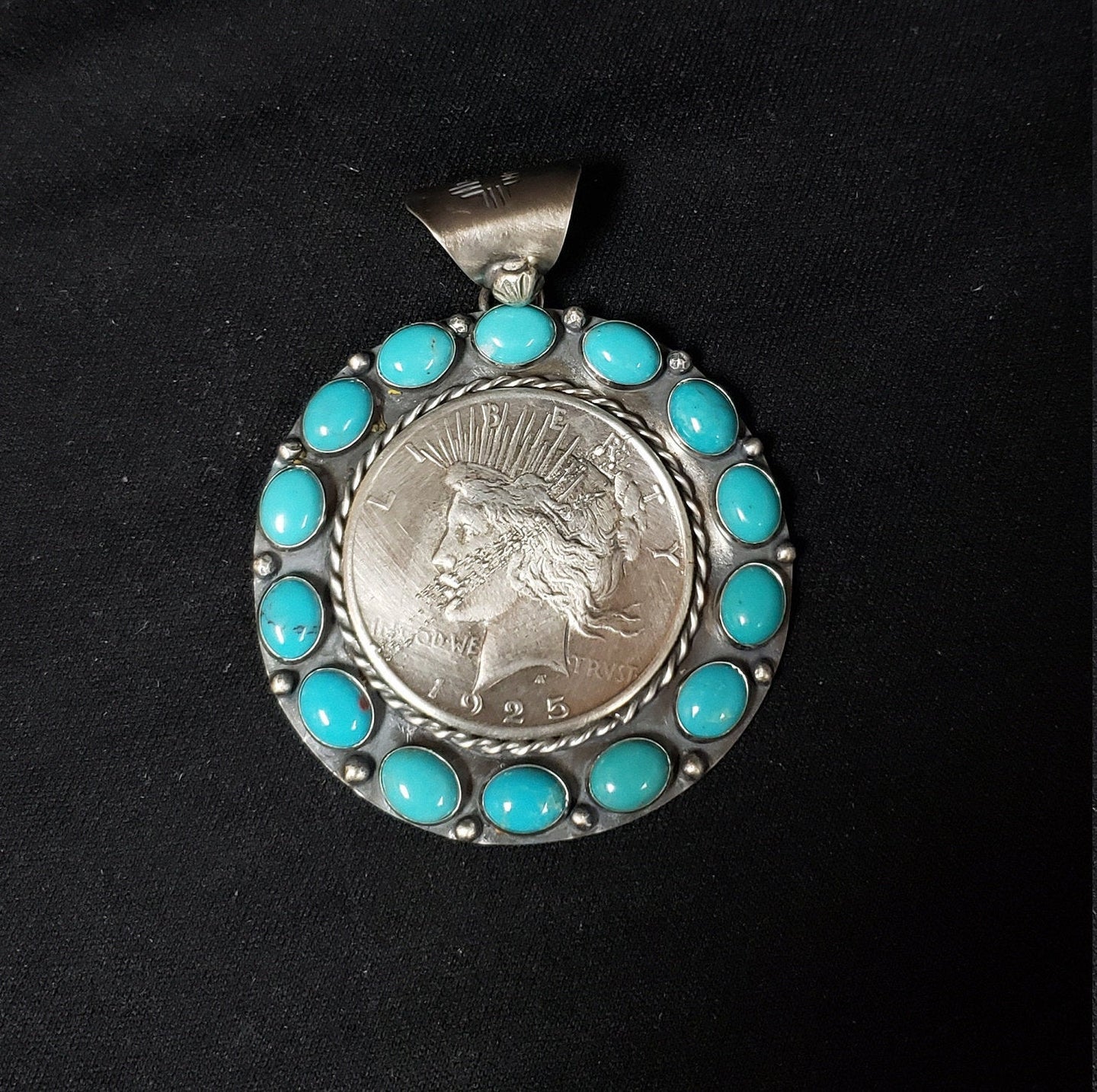 Sterling Silver 1925 Liberty Coin Kingman Turquoise