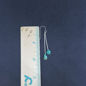 Two Stones Kingman Turquoise Sterling silver dangle earrings