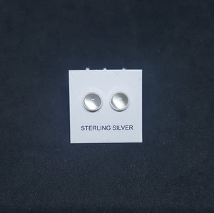 5 mm round White Cat Eye sterling silver stud earrings