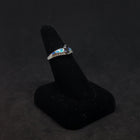 Size 8 1/4 - Crown marquise-cut Mystic Amethyst Blue Fire Opal micro CZ Sterling silver ring