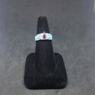Size 8 1/4 - Arrow marquise-cut Tanzanite Blue opal micro CZ Sterling silver ring
