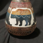 Horse hair pottery bear design hand made