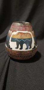 Horse hair pottery bear design hand made