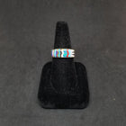 Feathered Arrows inlay multistone Onyx Pearl Opal Turquoise Coral Lapis Sterling silver ring size 11