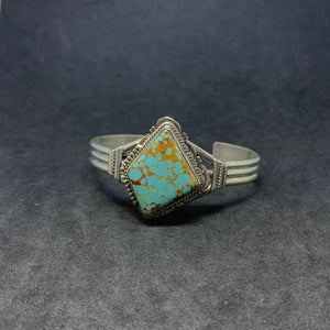 Kite Cluster Turquoise Mountain Cuff bracelet Signed by Gabby