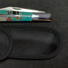 SMALL Turquoise inlay pocket knife with black sheath stiletto knife