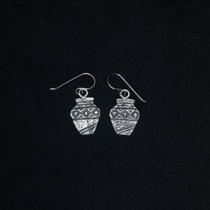 Vase with Symbol sterling silver jewelry dangle earrings