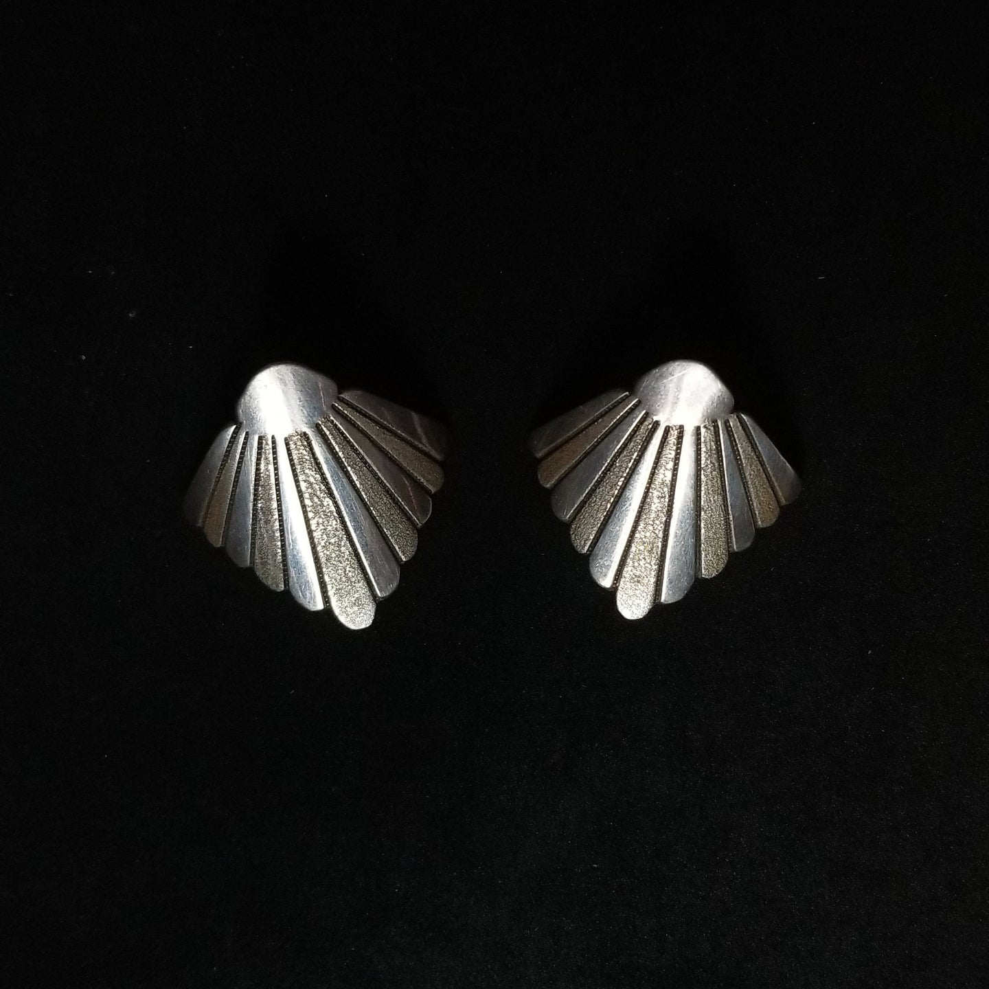 bird tail feathers designed  sterling silver stud earrings