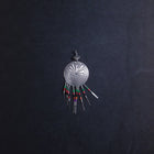 Round kokopelli and Native Symbol  silver Beaded Pendant