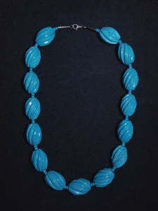 Twisted Bead Turquoise sterling silver necklace