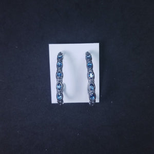 Bow Shape Blue Topaz sterling silver  stud earrings