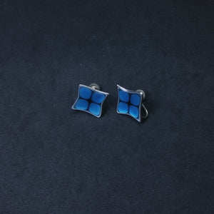 Denim Lapis Star sterling silver stud earrings- Vintage