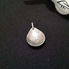 Cluster Sleeping beauty Turquoise petite point twist design teardrop shape sterling silver pendant - Vintage - signed IC