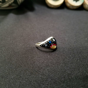Galaxy Micro-inlay multi-stone sterling silver ring